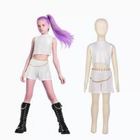 Kids Mira Rumi Zoey Stage Outfits Cosplay Black Costume Girls Uniform Halloween Party Role Playing Printed Fancy Dress Up Suits 110cm