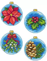 Crafting Spark Siuvinėjimo kryželiu rinkinys Kalėdiniai žaisliukai, plastikinė drobė 14ct