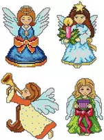 Crafting Spark Siuvinėjimo kryželiu rinkinys „Angelai“, plastikas 14ct, 25 spalvų