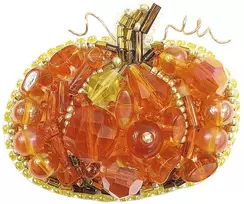 Charivna Mit Karoliukų segės siuvinėjimo rinkinys „Moliūgas” Crystal Art
