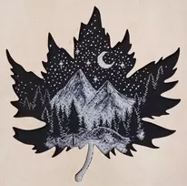 Abris Art Siuvinėjimo kryželiu rinkinys „Kalnuose“ su mediniu rėmeliu, 29,7×29,7 cm