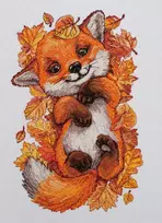 Abris Art Siuvinėjimo kryželiu rinkinys „Pirmasis ruduo“, 24×36 cm, 14 ct, 33 spalvos