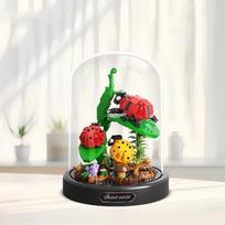 Insect Flower Bonsai Building Block Bee Butterfly Potted Model Bricks Set With Dust Cover Desktop Deco Kids DIY Toy Hoilday Gift With Box