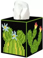 Crafting Spark Siuvinėjimo kryželiu rinkinys Kaktusai, plastikinė drobė 7 ct, 8 spalvų