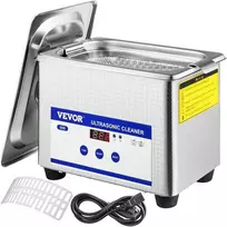 Ultragarsinis valiklis, 0,8 l, 35 W, 40 kHz, Nerūdijančio plieno bakelis, Reguliuojamas laikmatis, Papuošalams, Akiniams