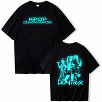 Women's T-shirts KPop Demon Hunters Witch Hunter Reunion Collar Short Sleeve Loos Top Cotton T-shirt S