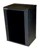 XtendLan 19" sieninė spintelė 15U 600x450, keliamoji galia 60 kg, stiklinės dūminės durys, išskleistos, juodos
