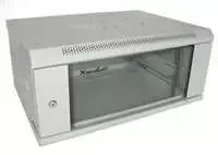 XtendLan 19" sieninė spintelė 4U 600x450, keliamoji galia 60 kg, stiklinės durys, virintos, pilkos spalvos