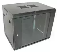 XtendLan 19" sieninė spinta 9U 600x450, keliamoji galia 60 kg, stiklinės durys, suvirintos, juodos