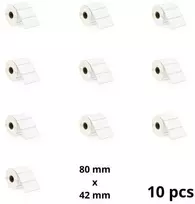 Zebra 80mm x 42mm Thermal Paper Labels 25 mm Core Dore Manufacturer, 10 pcs