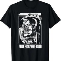 Death Tarot Card T-Shirt (2) S juoda