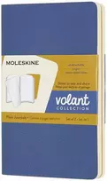 Moleskine 2 sąsiuvinių rinkinys MOLESKINE Volant, P, 9x14cm, lygus, 80 puslapių, mėlyna/gintarinė geltona