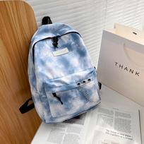 Large capacity schoolbag women's bag versatile high school college student backpack junior high school student tie-dye travel backpack dangaus mėlyna spalva
