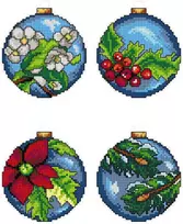 Crafting Spark Siuvinėjimo kryželiu rinkinys Kalėdiniai žaisliukai, 14ct kanva, 21 spalva