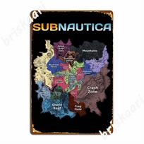 Subnautica Žemėlapis Metalo Ženklas Tapyba Dekoras Garažas Klubas Sukurti Sienos Urvas Skardos Ženklas Plakatas 20x30cm