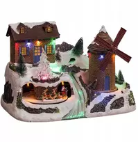 Šventinė dekoracija Fééric Lights and Christmas Kalėdų prakartėlė Namelis, su LED apšvietimu
