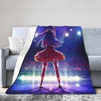 Warm Soft BlanketKids Adult Camping Oshi No Ko Anime Throw Blanket  Flannel Bedspread For Couch Chair Comfortable Sofa Bed Cover 30x40in
