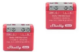 2 „Shelly 1PM Mini Gen4“ „Zigbee“ / „Matter“ valdiklių rinkinys