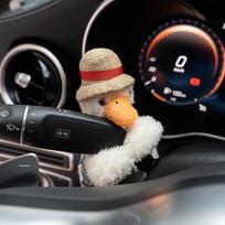 Automobilių puošmena lėlės Ančiukas Vairo žibintai Valytuvas Wye Shield Ornamentas Mielas šiaudinis skrybėlė Ančiukas Automobilių valytuvų lėlės interjero priedai