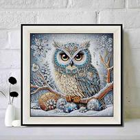 New Arrival 5D DIY Full Circle Diamond Painting  Owl  Embroidery Cross Stitch Home Decor Gift 20x20cm