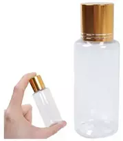 Plastikinis butelis su metaliniu dangteliu 30ml - mėginio buteliukas
