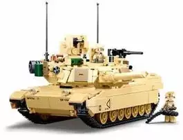Sluban M1A2 SEP V2 Abrams kovinio tanko konstruktorius – 781 detalių, 29 cm, 6+