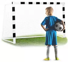 Futbolo vartai 180x120x60 cm, su patvariu tinklu, lengvai surenkami futbolo vartai, lauko futbolo vartai