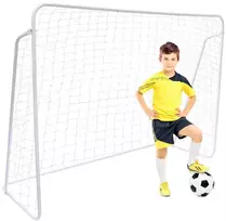 Futbolo vartai 2.13x1.52 m, balti, vaikams, sodui, kiemo futbolo vartai, mini futbolo vartai