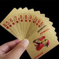 24K Gold Foil Playing Cards Deck Ideal for Poker Practical Jokes Party Gifts Christmas Halloween Thanksgiving Gift