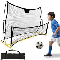 Treniruočių futbolo vartai 2in1, tvirti, tikslūs, lengvas surinkimas, juodi/geltoni, mini futbolo vartai, nešiojami