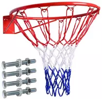 Krepšinio lankas 45 cm, tvirtinimo rinkinys, tinklas, raudonas plieno žiedas, mėgėjiškas, krepšinio lenta, sieninis lankas, vaikams, lauko