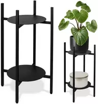 Metalinių augalų stovas SAMIR, juodas, gėlių stovas, 61 cm aukščio, moderniam vazonui, geležinis, kambariniams augalams