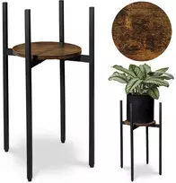 Metalinių gėlių stovas TORRE RUSTIC 60 cm, juodas, plieno augalų stovas, gėlių ekspozicija namams, metalinis stovas gėlėms (Ekspozicinė prekė)