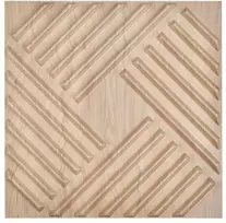 3D plokštės sienoms, 12 vnt., 500x500 mm PVC dekoratyvinės sienų plytelės, šviesios medienos tekstūros sienų plokštės