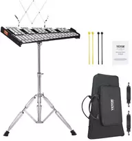 32 tonų metalofonas, ksilofonas, varpelių rinkinys su plaktukais, lazdelėmis, stovu, perkusijos instrumentų komplektas, muzikos instrumentas vaikams, melodinis instrumentas