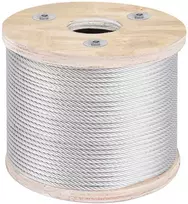 Nerūdijančio plieno trosas turėklams 4.8 mm, 7x19, 76 m, deniui, balkonui, laiptams