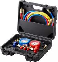 AC diagnostikos kolektorius R134A R22 R12 R502, 3 krypčių su žarnomis, šaldymo įkrovimo rinkinys, automobilių kondicionierių priežiūrai, freono pildymo komplektas