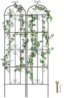 Metalinės sodo grotelės vijokliniams augalams, 2 vnt., nerūdijančios, 220 cm atramos grotelės