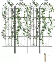 Metalinė sodo grotelė vijokliniams augalams, 4 vnt., nerūdijanti, 220x51 cm grotelė, atrama augalams lauke