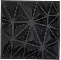 3D sienų plokštės, 33 vnt., 300x300 mm, PVC, 2.97 m² dengiamas plotas, deimanto juodumo dekoratyvinės sienų plokštės
