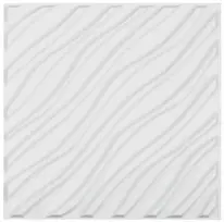 3D sienų plokštės, 12 vnt., 500x500x20 mm, PVC matinė balta, bangų dizainas, tekstūruotos sienų dekoro plokštės