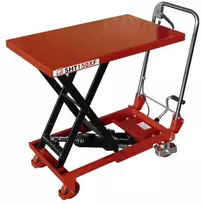 Hidraulinis žirklinis kėlimo stalas, reguliuojamas darbastalis, valdomas kojiniu pedalu, 150 kg keliamoji galia, mobilus darbo stalas