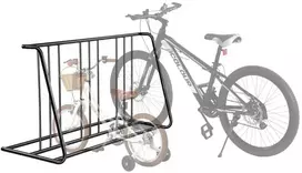 Grindų dviračių stovas 6 dviračiams, tvirtas plieno, vidaus/lauko, 7.62 cm padangoms, laisvai pastatomas, dviračių laikiklis, stovelis dviračiams