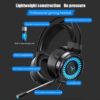 Headphones with Mic Gaming Headset USB Surround Sound Stereo for PC Mac, Laptop Game USB plug