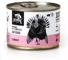 Kačių Maistas - 3COTY 04 Turkijos Drėgnas Maistas 180g Be Grūdų Be Gliuteno