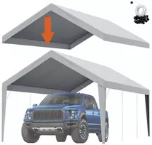 Automobilių stoginės tentu padengimas, 3.65x6.1m, atsparus vandeniui, UV apsauga, garažo stogo danga, automobilio uždangalas