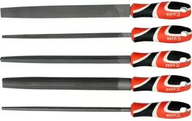 Metalinės dildės 250 mm, 5 dalių rinkinys, plieninės dildės, plokščių dildžių rinkinys