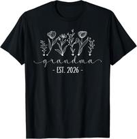 Promoted To Grandma 2026 Pregnancy Floral New Grandma 2026 T-Shirt Unisex T-Shirt S