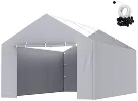 Stoginės pakaitinis uždangalas, 12 x 20 pėdų vandeniui atsparus tentas, tvirtas garažo pastogės uždangalas, stoginės viršaus pakeitimas, pilkas stoginės uždangalas