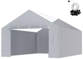 Stoginės uždangalas 3950 x 6000 mm, pakaitinis garažo tentas, atsparus vandeniui, apsaugotas nuo UV spindulių, tvirtas stoginės uždangalas, pilkas garažo tentas